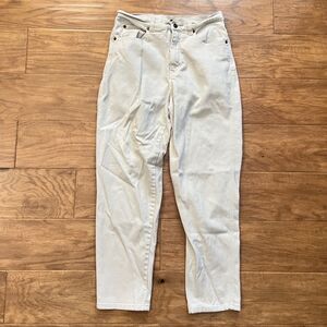 Denim & Co Jeans Size 8 Tan Straight Leg High Rise